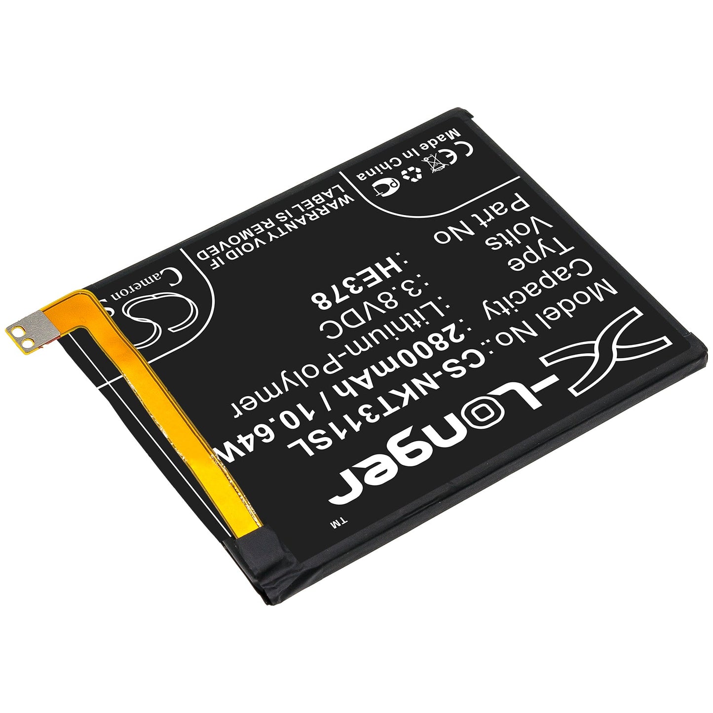 Replacement Battery for Nokia  3.1A – Mobile, SmartPhone – 2800mAh / 10.64Wh / 3.8V