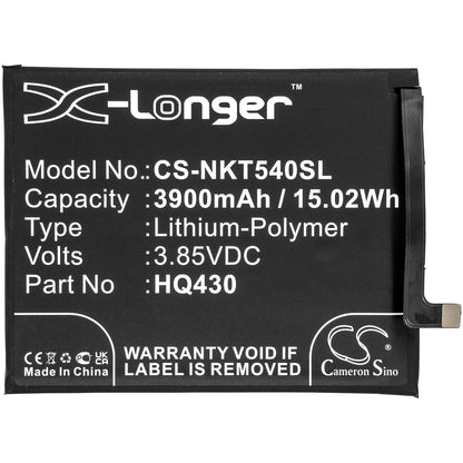 Replacement Battery for Nokia  5.4 2021 – Mobile, SmartPhone – 3900mAh / 15.02Wh / 3.85V