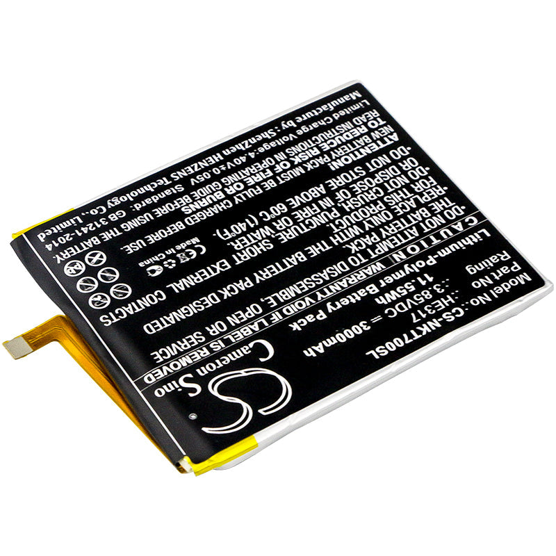Replacement Battery for Nokia  7 – Mobile, SmartPhone – 3000mAh / 11.55Wh / 3.85V
