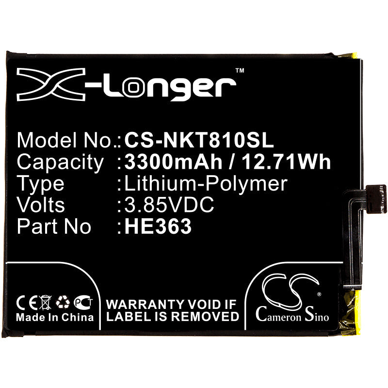 Replacement Battery for Nokia  8.1 – Mobile, SmartPhone – 3300mAh / 12.71Wh / 3.85V