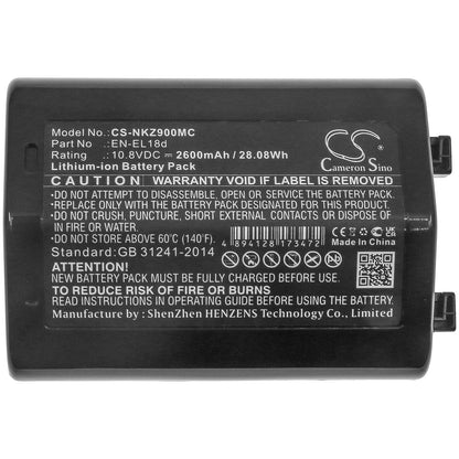 Replacement Battery for NIKON  D6 – Camera – 2600mAh / 28.08Wh / 10.8V