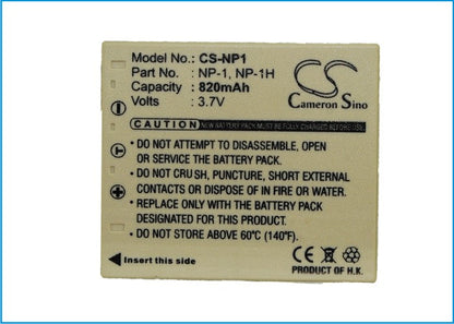 Replacement Battery for MINOLTA  Dimage X1 – Camera – 820mAh / 3.03Wh / 3.7V