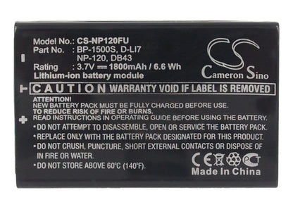 Replacement Battery for Kyocera  Contax Tvs Digital – Camera – 1800mAh / 6.66Wh / 3.7V