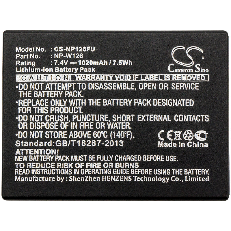 Replacement Battery for Fujifilm  FinePix HS30 – Camera – 1020mAh / 7.55Wh / 7.4V