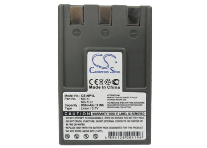 Replacement Battery for Canon  Digital IXUS 200a – Camera – 830mAh / 3.07Wh / 3.7V