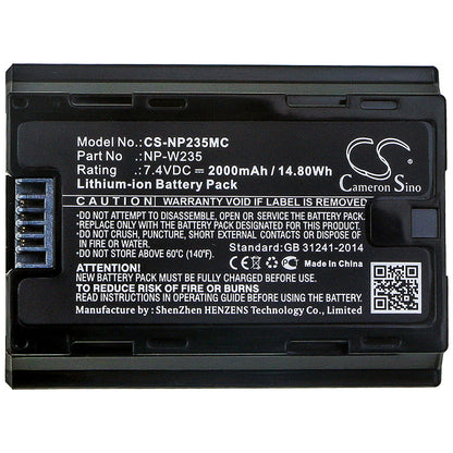 Replacement Battery for Fujifilm  GFX100S – Camera – 2000mAh / 14.80Wh / 7.4V