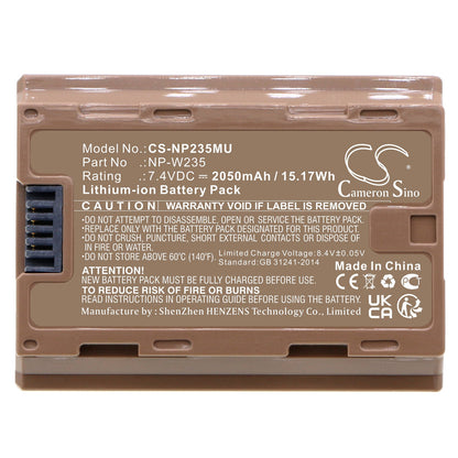Replacement Battery for Fujifilm  GFX100S – Camera – 2050mAh / 15.17Wh / 7.4V