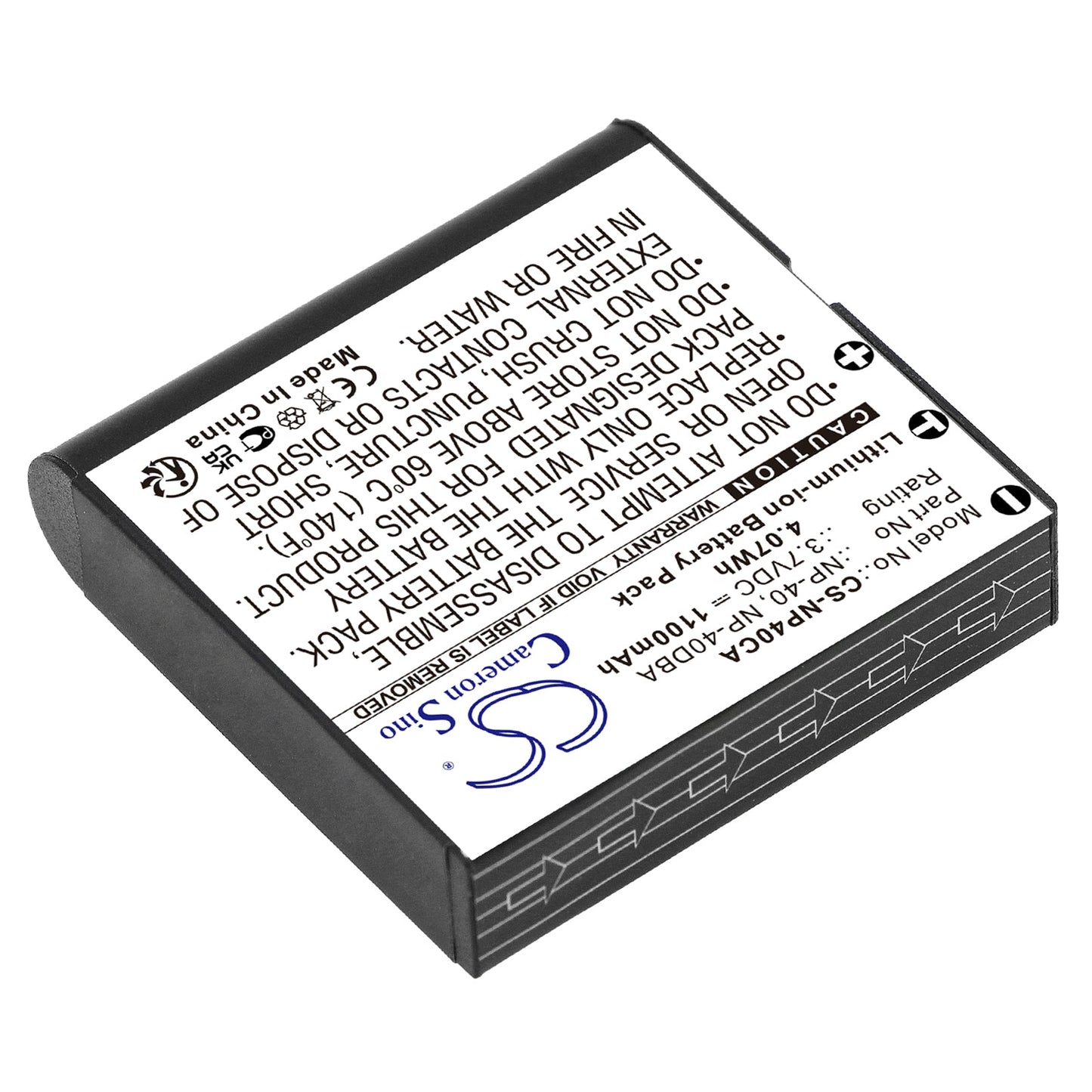 Replacement Battery for Somikon  DVR-853 – Camera – 1100mAh / 4.07Wh / 3.7V