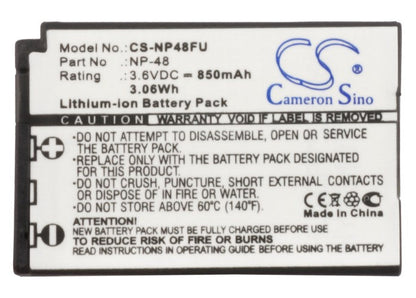 Replacement Battery for Fujifilm  XQ1 – Camera – 850mAh / 3.06Wh / 3.6V