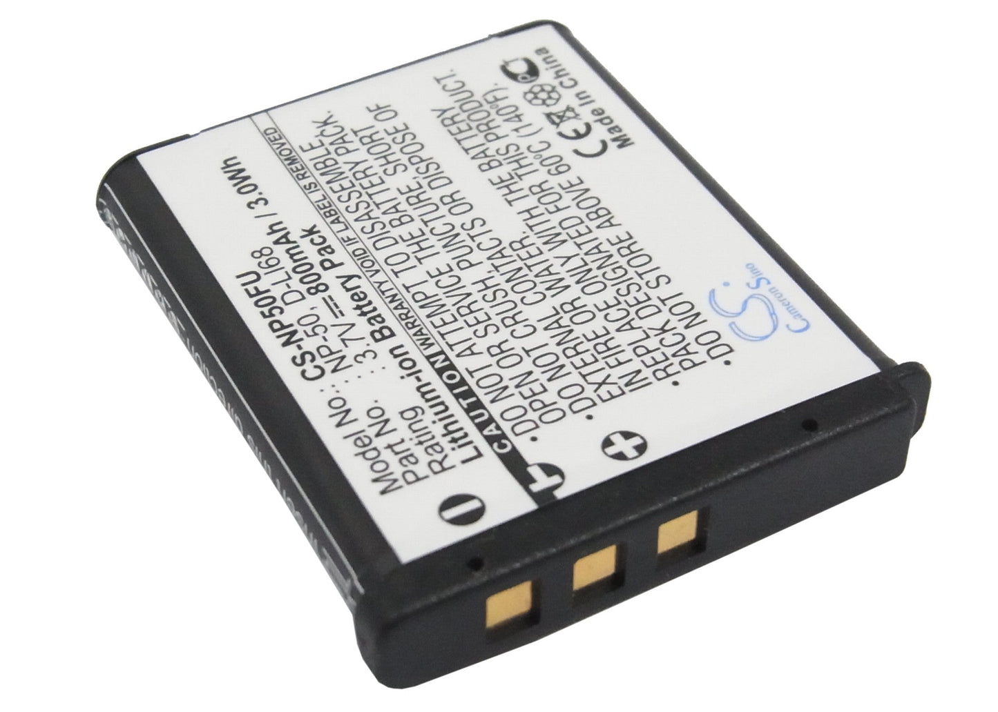 Replacement Battery for Ricoh  WG-M1 – Camera – 800mAh / 2.96Wh / 3.7V