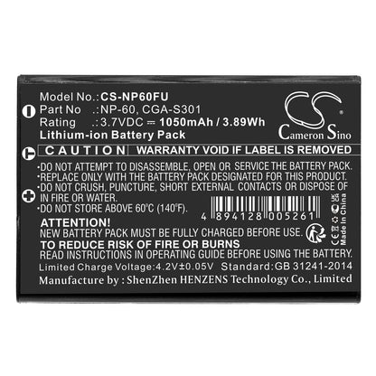 Replacement Battery for Casio  QV-R3 – Camera – 1050mAh / 3.89Wh / 3.7V