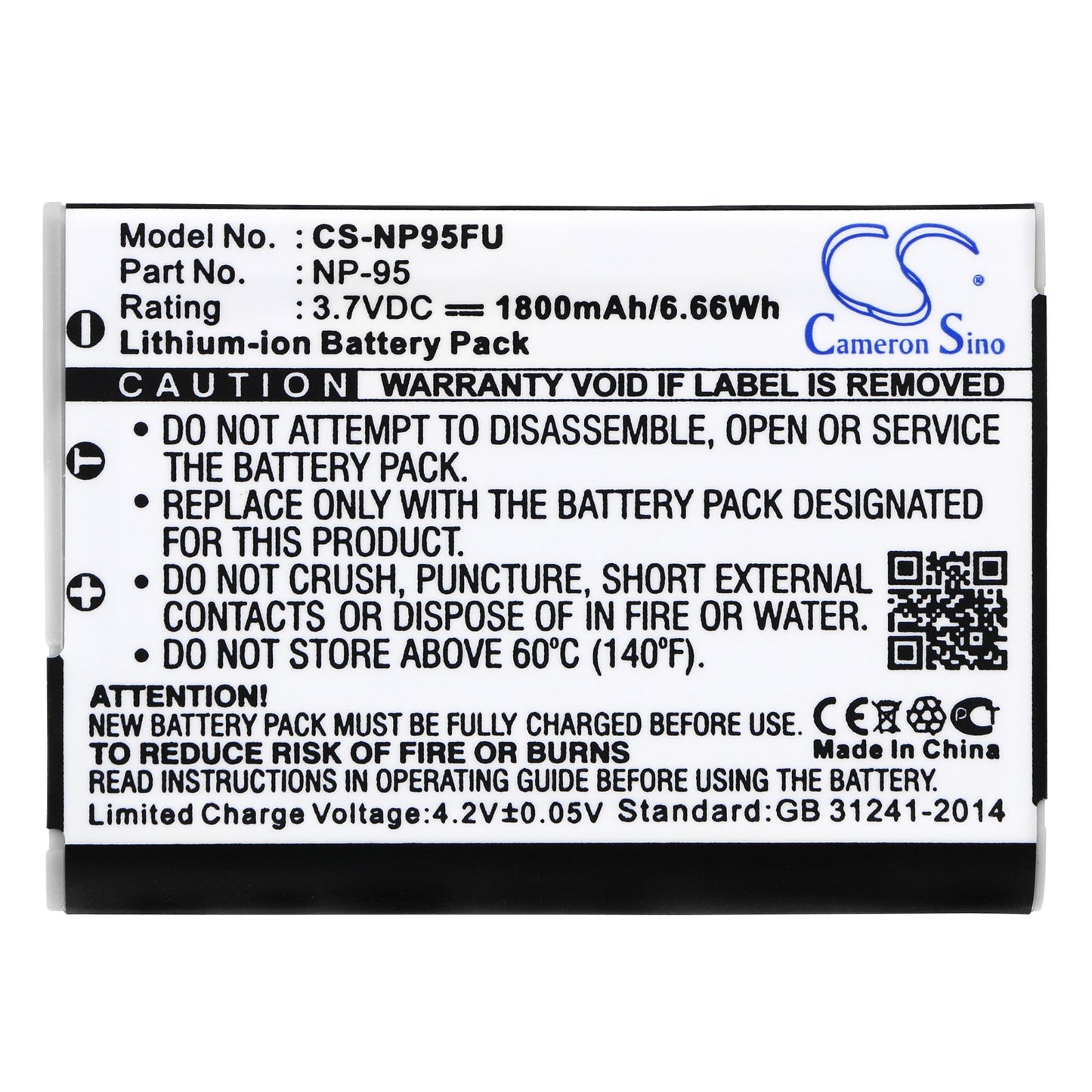 Replacement Battery for Fujifilm  FinePix F30 – Camera – 1800mAh / 6.66Wh / 3.7V