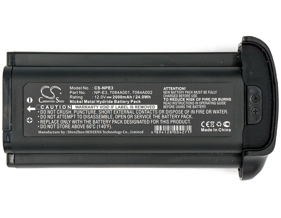 Replacement Battery for Canon  EOS 1D – Camera – 2000mAh / 24.00Wh / 12.0V