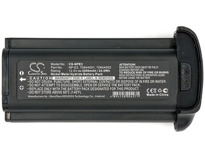 Replacement Battery for Canon  EOS 1D – Camera – 2000mAh / 24.00Wh / 12.0V