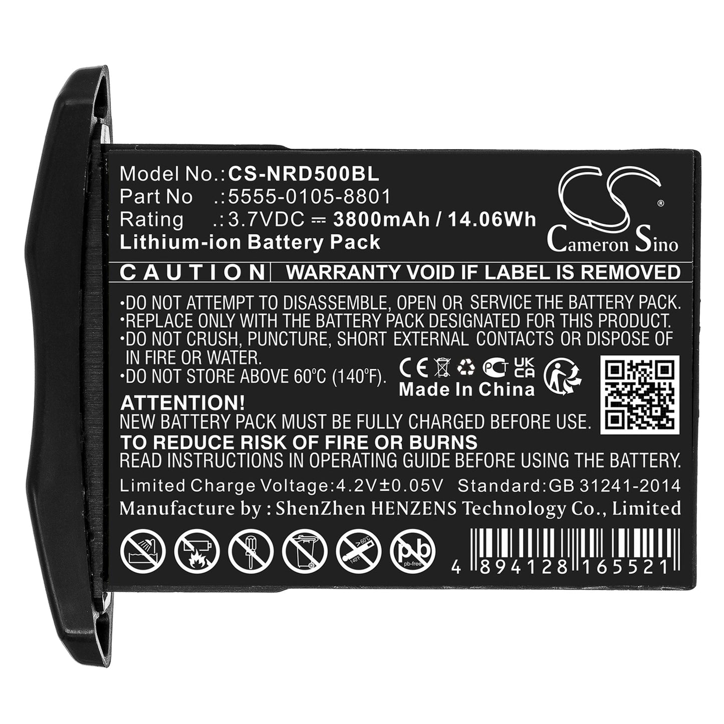Replacement Battery for NCR Orderman  NCR Orderman 5 – Barcode Scanner – 3800mAh / 14.06Wh / 3.7V
