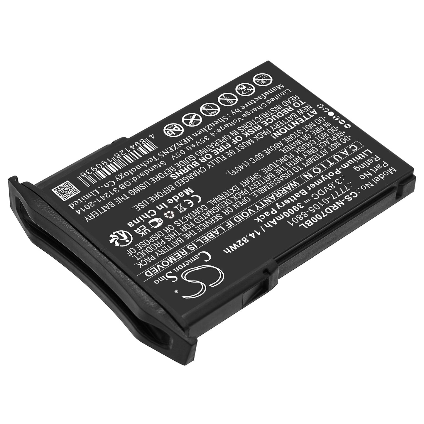 Replacement Battery for NCR Orderman  7 – Barcode Scanner – 3900mAh / 14.82Wh / 3.8V