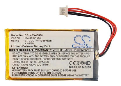 Replacement Battery for Insignia  NS-NCV43 – GPS, Navigator – 1300mAh/4.81Wh / 3.7V