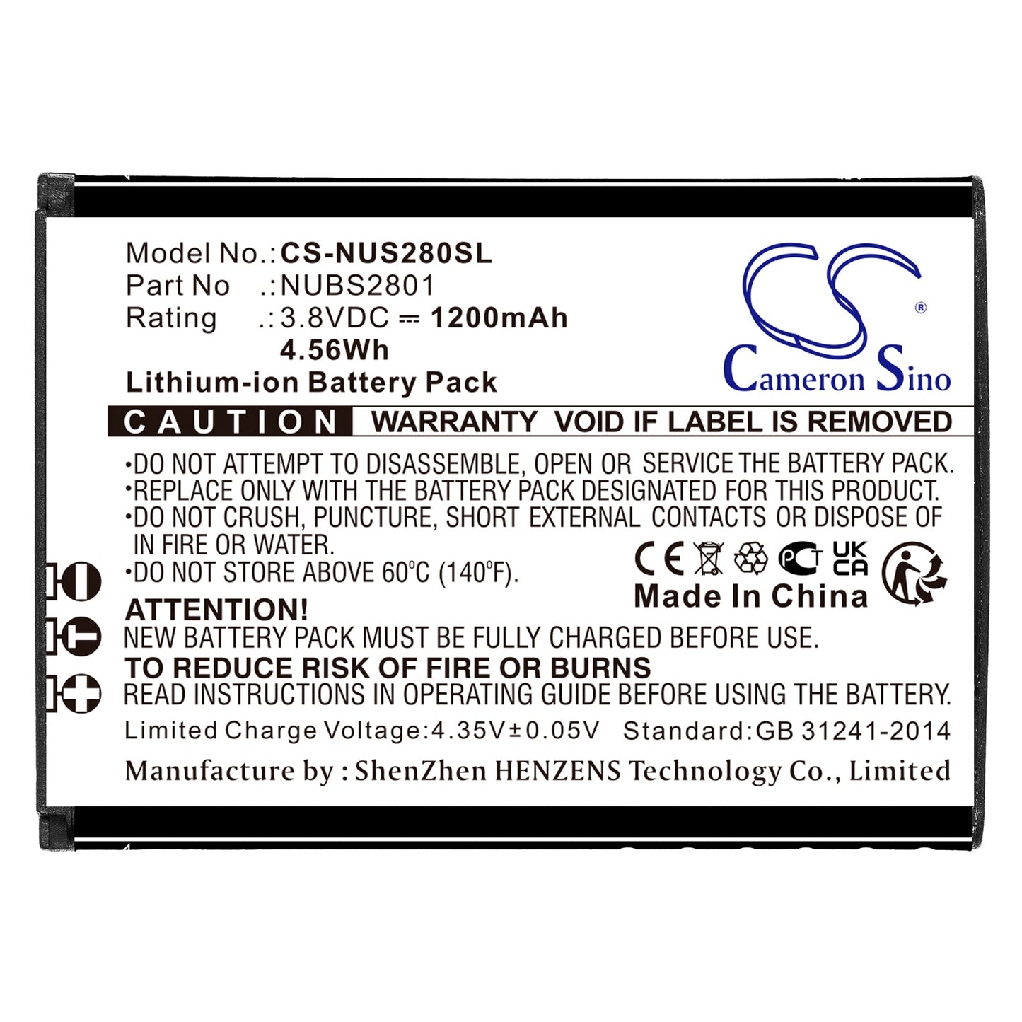 Replacement Battery for NUU  Mobile F4L 4G LTE – Mobile, SmartPhone – 1200mAh / 4.56Wh / 3.8V