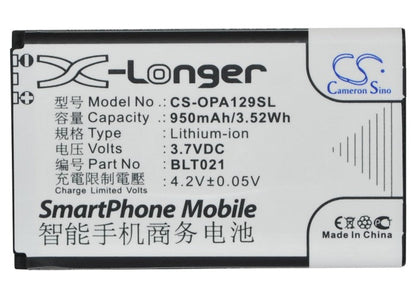 Replacement Battery for OPPO  A129 – Mobile, SmartPhone – 950mAh/3.52Wh / 3.7V