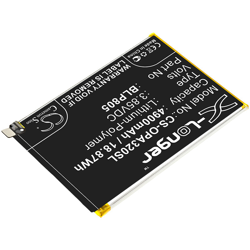 Replacement Battery for OPPO  A32 – Mobile, SmartPhone – 4900mAh / 18.87Wh / 3.85V