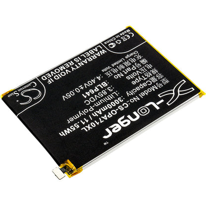 Replacement Battery for OPPO  A71 – Mobile, SmartPhone – 3000mAh / 11.55Wh / 3.85V