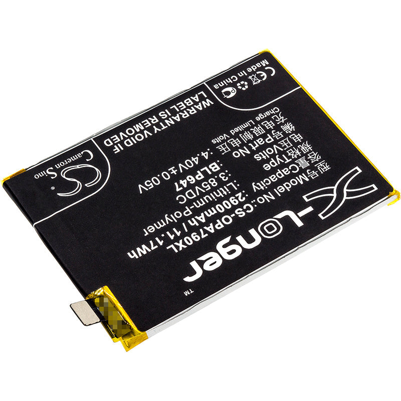 Replacement Battery for OPPO  A79 – Mobile, SmartPhone – 2900mAh / 11.17Wh / 3.85V