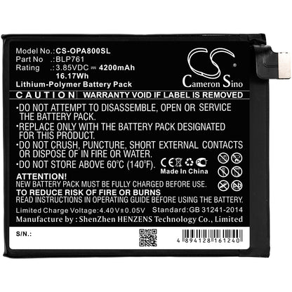 Replacement Battery for Oneplus  8 5G – Mobile, SmartPhone – 4200mAh / 16.17Wh / 3.85V
