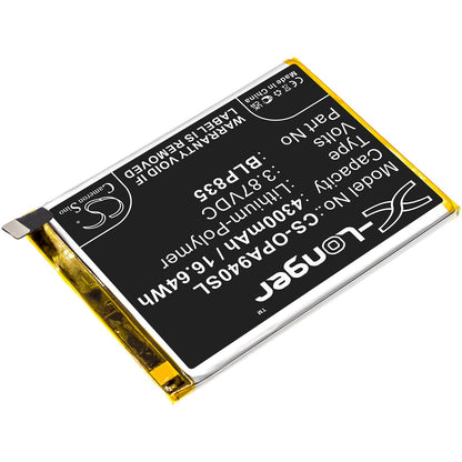 Replacement Battery for OPPO  A94 – Mobile, SmartPhone – 4300mAh / 16.64Wh / 3.87V
