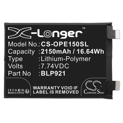 Replacement Battery for Oneplus  ACE 150W – Mobile, SmartPhone – 2150mAh / 16.64Wh / 7.74V