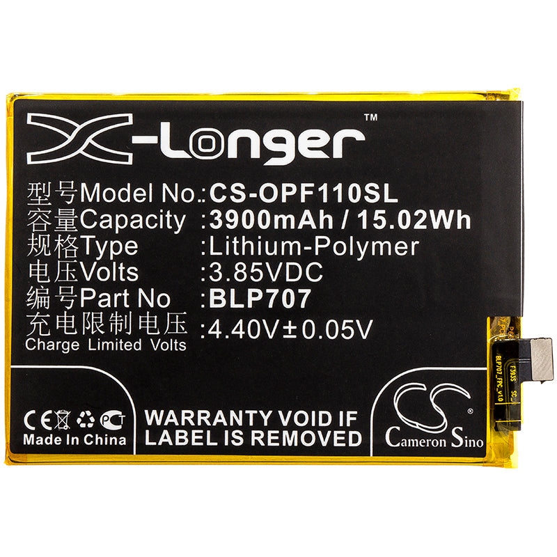 Replacement Battery for OPPO  CPH1911 – Mobile, SmartPhone – 3900mAh / 15.02Wh / 3.85V