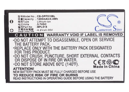 Replacement Battery for OPPO  F15 – Mobile, SmartPhone – 1200mAh/4.4Wh / 3.7V