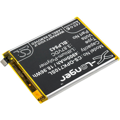 Replacement Battery for OPPO  K7x – Mobile, SmartPhone – 4900mAh / 18.96Wh / 3.87V
