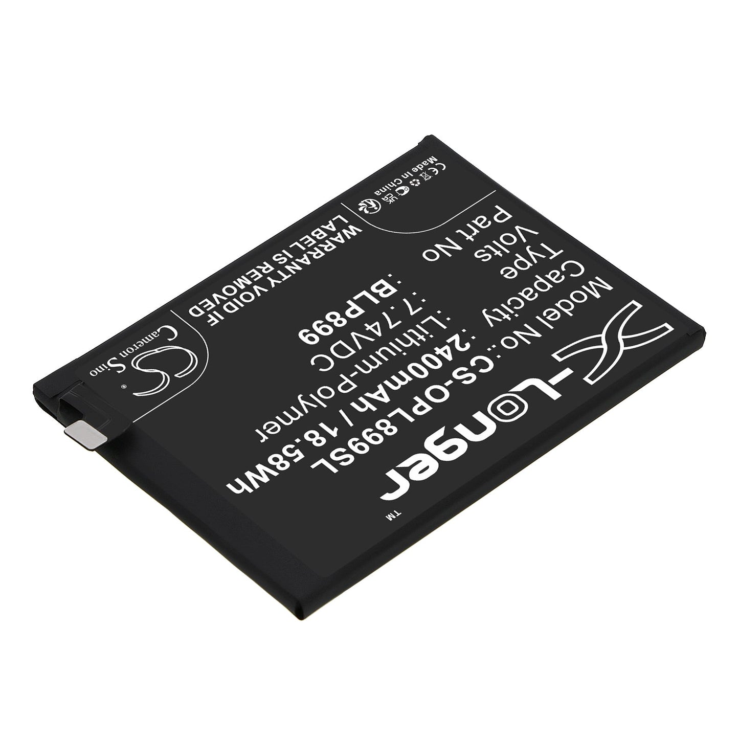 Replacement Battery for Oneplus  10 Pro – Mobile, SmartPhone – 2400mAh / 18.58Wh / 7.74V