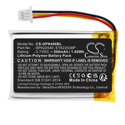 Replacement Battery for Opticon  OPN-4000i – Barcode Scanner – 500mAh / 1.85Wh / 3.7V