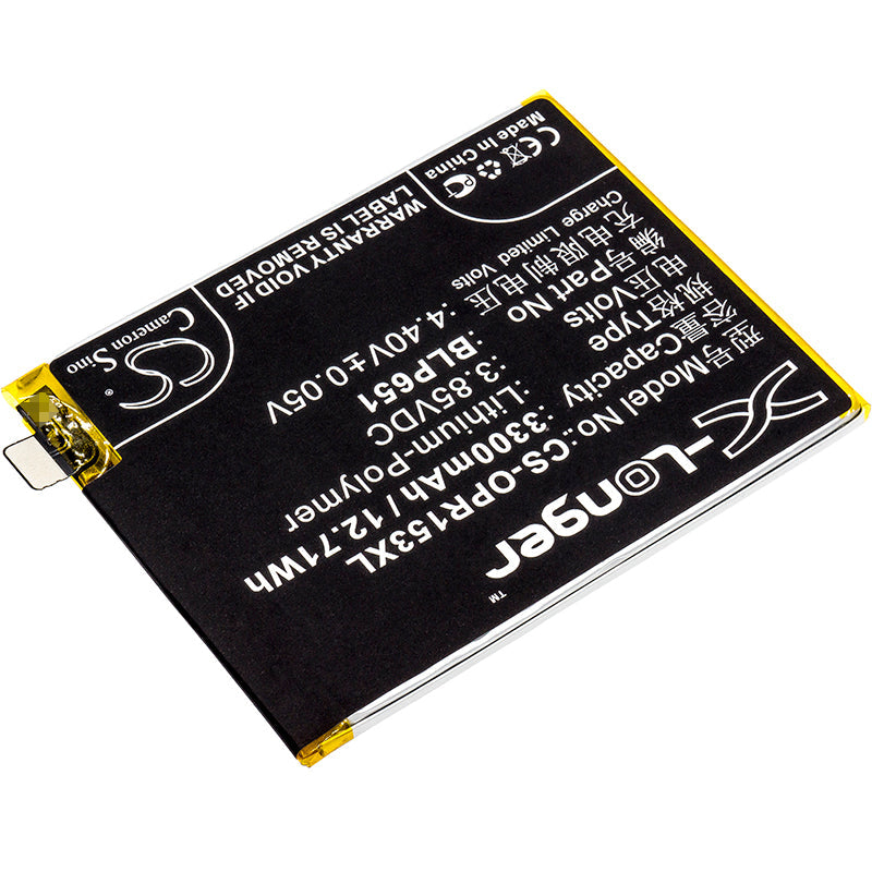 Replacement Battery for OPPO  PAAM00 – Mobile, SmartPhone – 3300mAh / 12.71Wh / 3.85V