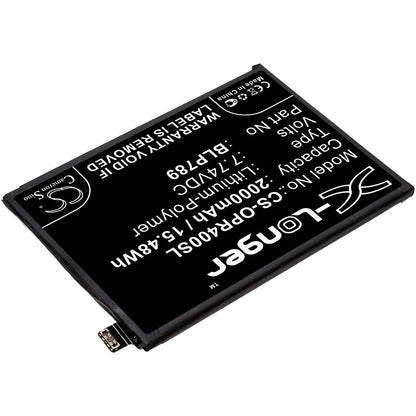 Replacement Battery for OPPO  CPH2091 – Mobile, SmartPhone – 2000mAh / 15.48Wh / 7.74V