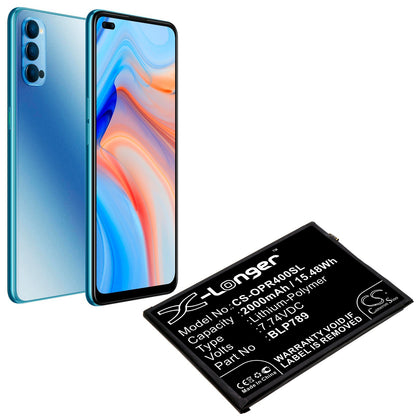 Replacement Battery for OPPO  CPH2091 – Mobile, SmartPhone – 2000mAh / 15.48Wh / 7.74V
