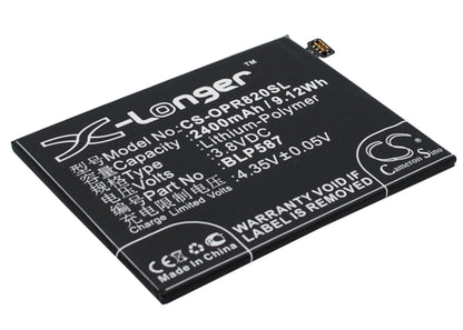 Replacement Battery for OPPO  R1C – Mobile, SmartPhone – 2400mAh / 9.12Wh / 3.8V