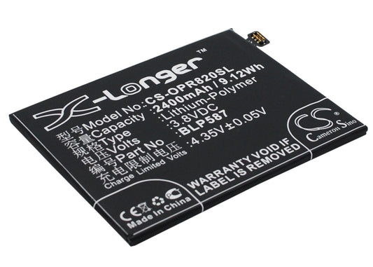 Replacement Battery for OPPO  R1C – Mobile, SmartPhone – 2400mAh / 9.12Wh / 3.8V