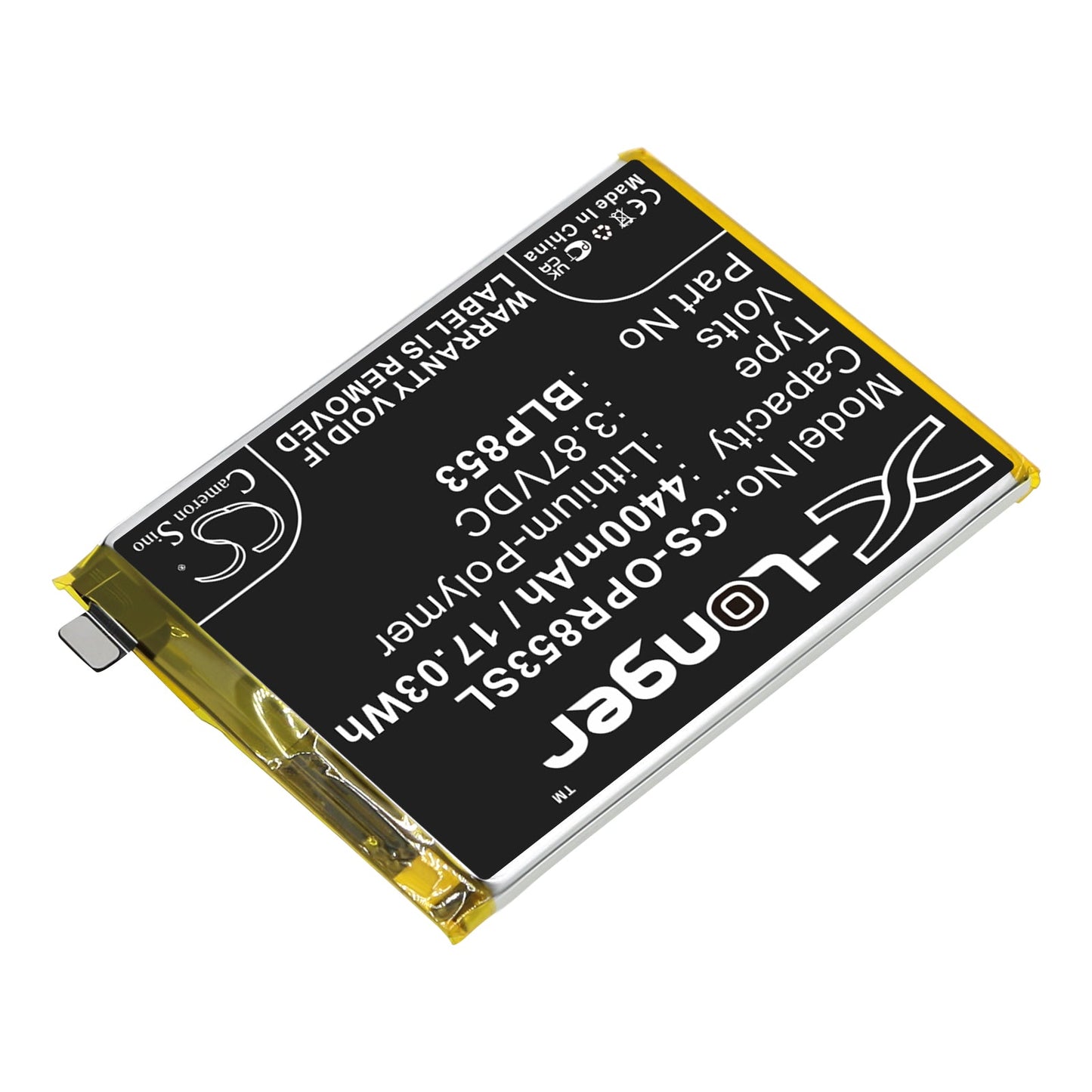 Replacement Battery for OPPO  CPH2113 – Mobile, SmartPhone – 4400mAh / 17.03Wh / 3.87V