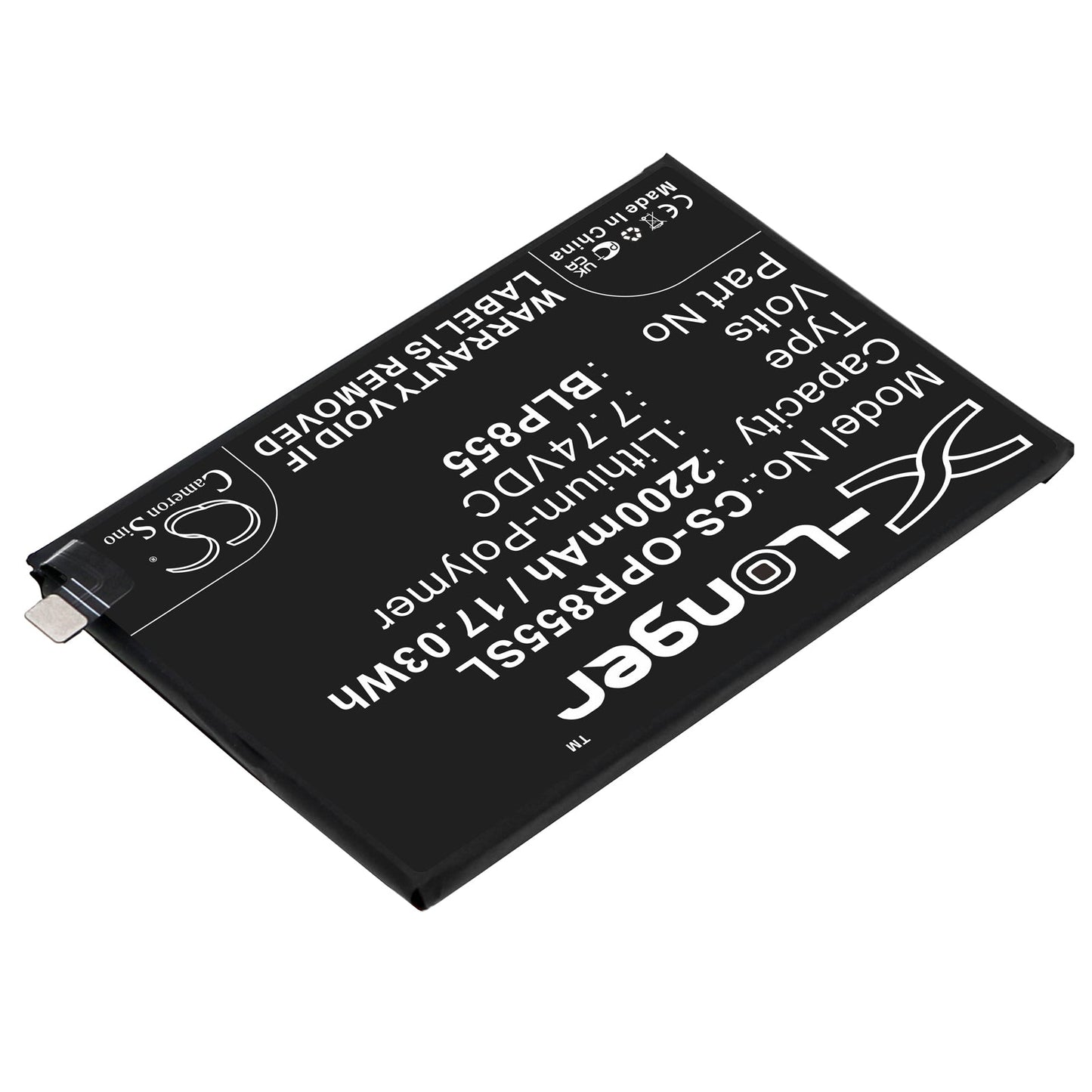 Replacement Battery for OPPO  PEPM00 – Mobile, SmartPhone – 2200mAh / 17.03Wh / 7.74V