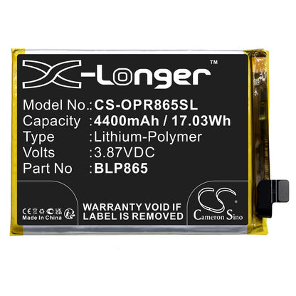 Replacement Battery for OPPO  K9 Pro – Mobile, SmartPhone – 4400mAh / 17.03Wh / 3.87V