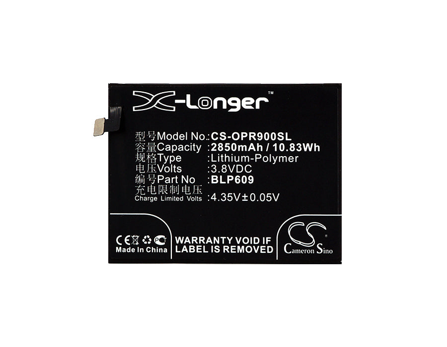 Replacement Battery for OPPO  F1 Plus – Mobile, SmartPhone – 2850mAh / 10.83Wh / 3.8V