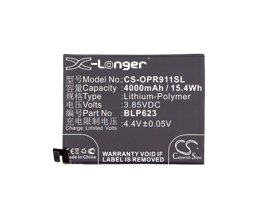 Replacement Battery for OPPO  CPH1611 – Mobile, SmartPhone – 4000mAh / 15.40Wh / 3.85V
