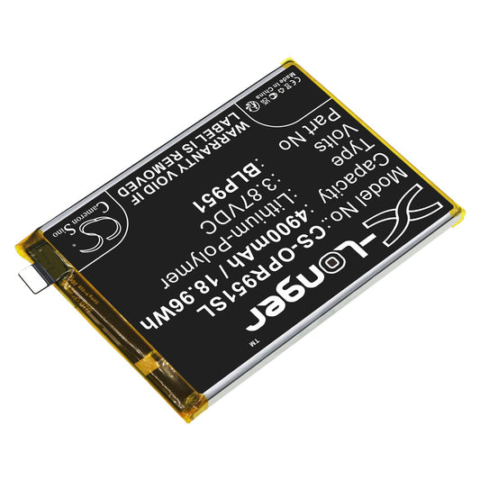 Replacement Battery for OPPO  Realme 10 Pro+ – Mobile, SmartPhone – 4900mAh / 18.96Wh / 3.87V