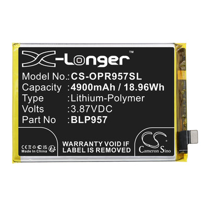 Replacement Battery for OPPO  Realme 10 5G – Mobile, SmartPhone – 4900mAh / 18.96Wh / 3.87V