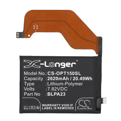 Replacement Battery for OPPO  Realme GT5 150W – Mobile, SmartPhone – 2620mAh / 20.49Wh / 7.82V