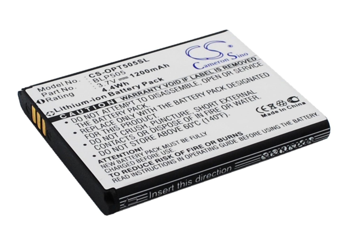 Replacement Battery for OPPO  T9 – Mobile, SmartPhone – 1200mAh/4.4Wh / 3.7V