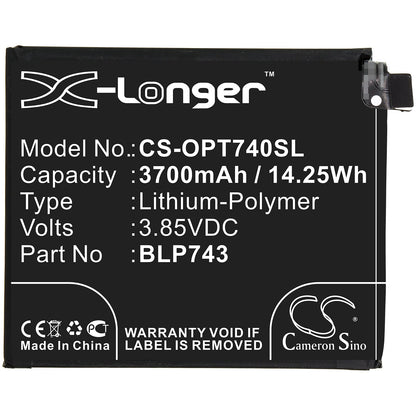 Replacement Battery for Oneplus  7T – Mobile, SmartPhone – 3700mAh / 14.25Wh / 3.85V