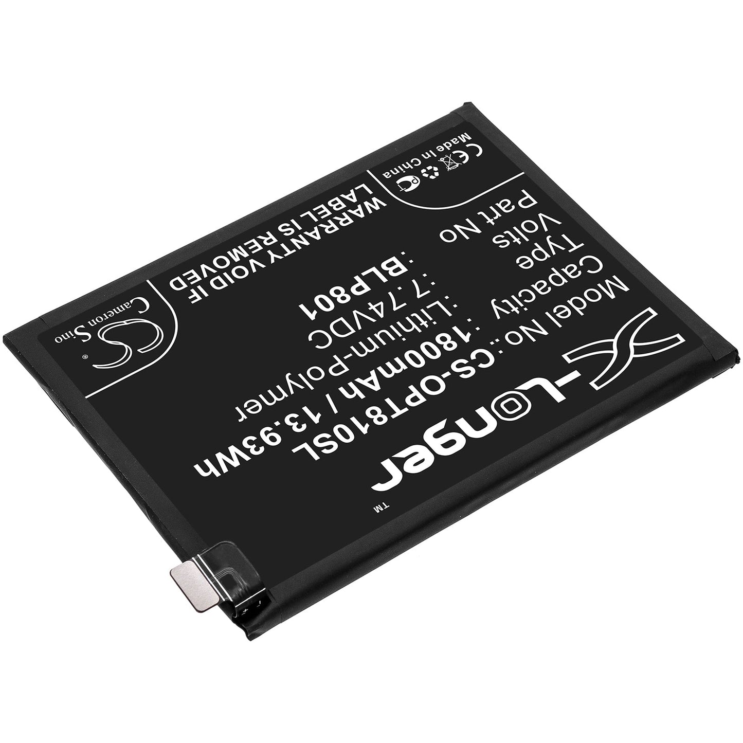 Replacement Battery for Oneplus  8T+ 5G – Mobile, SmartPhone – 1800mAh / 13.93Wh / 7.74V